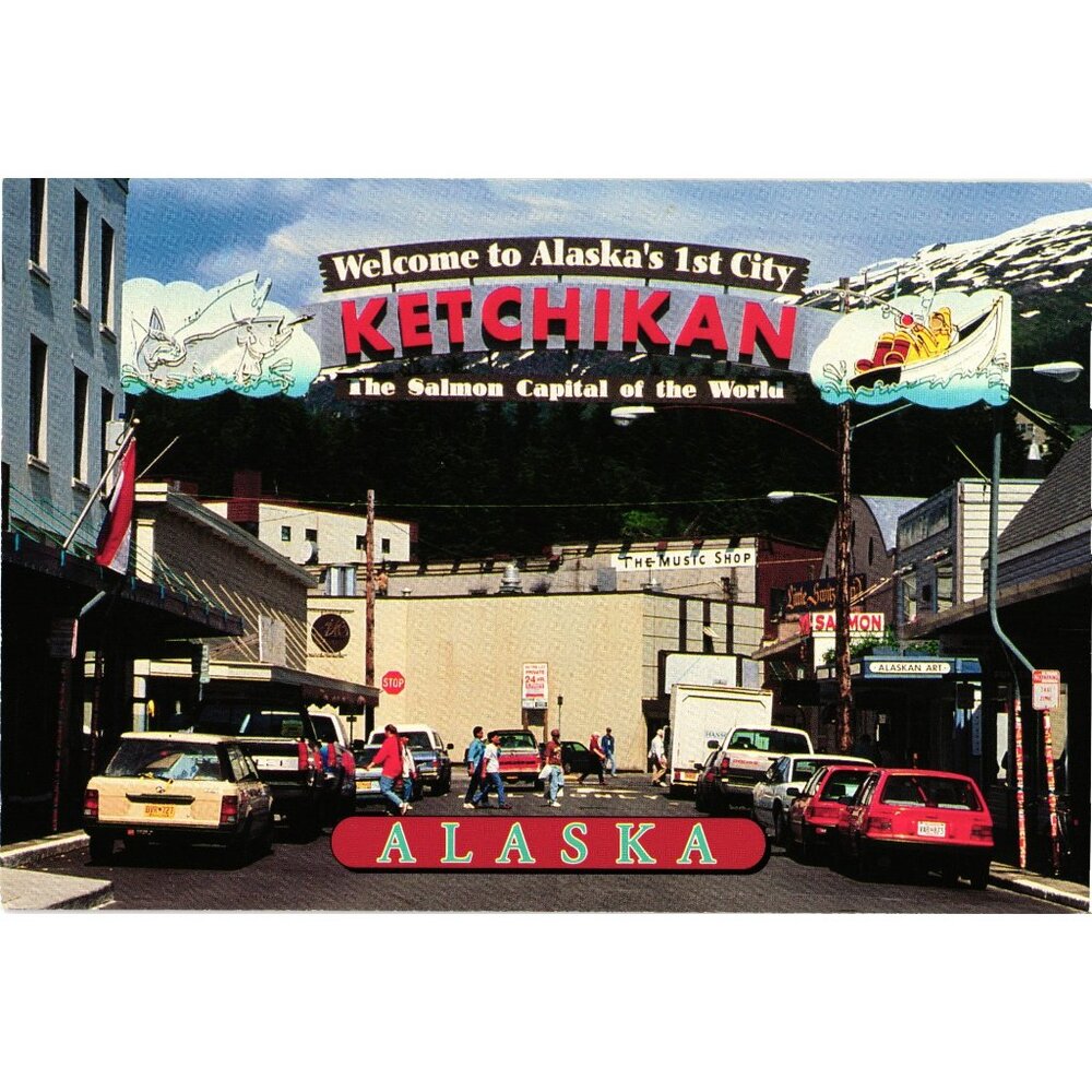 Ketchikan Alaska Salmon Capital Postcard Arctic Circle Enterprises